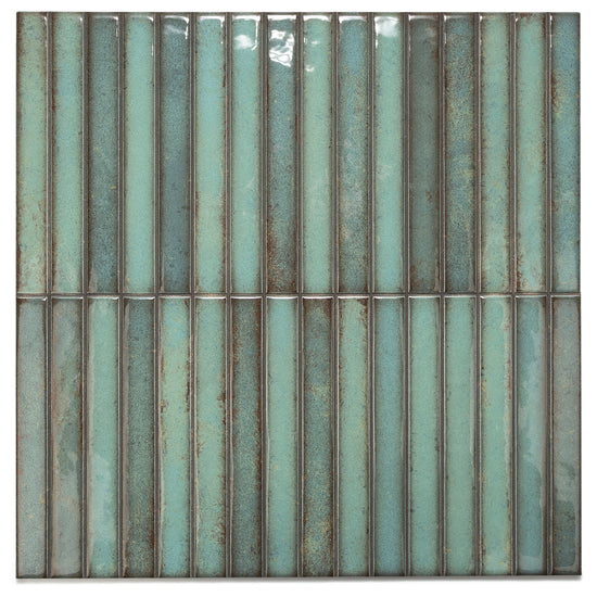 Castilla 14"x14" Emerald Ceramic Glossy Tile