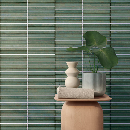 Castilla 14"x14" Emerald Ceramic Glossy Tile