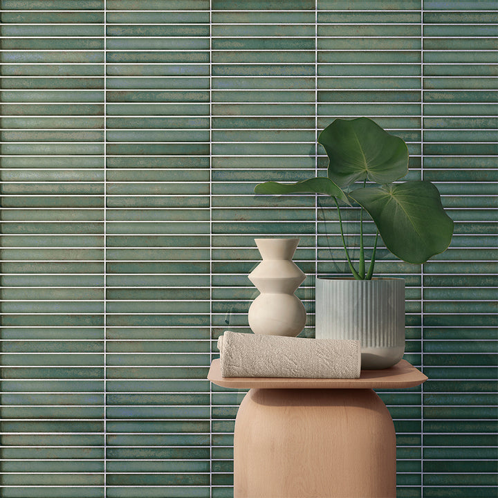 Castilla 14"x14" Emerald Ceramic Glossy Tile