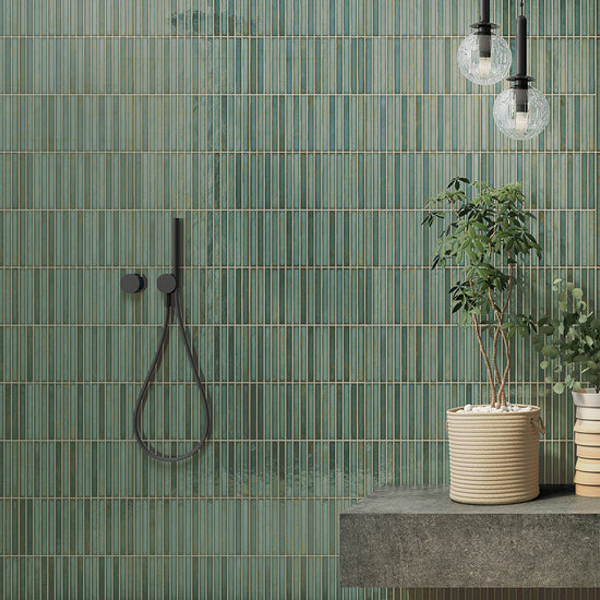 Castilla 14"x14" Emerald Ceramic Glossy Tile