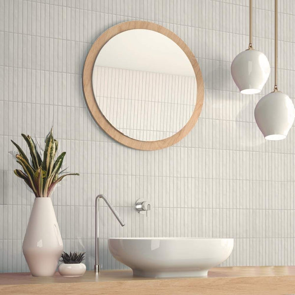 Castilla 14"x14" Ecru White Ceramic Glossy Tile