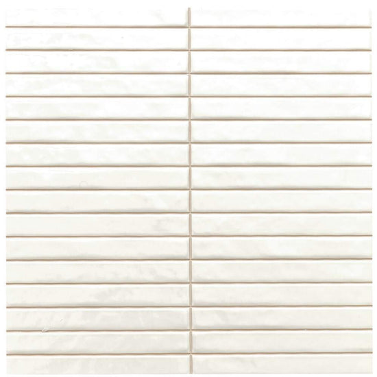 Castilla 14"x14" Ecru White Ceramic Glossy Tile