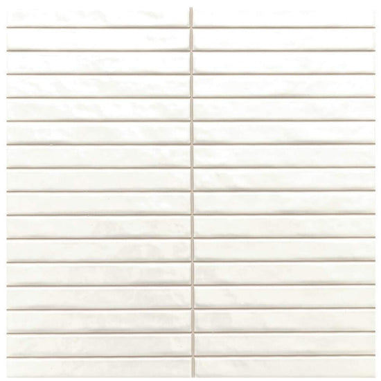 Castilla 14"x14" Ecru White Ceramic Glossy Tile