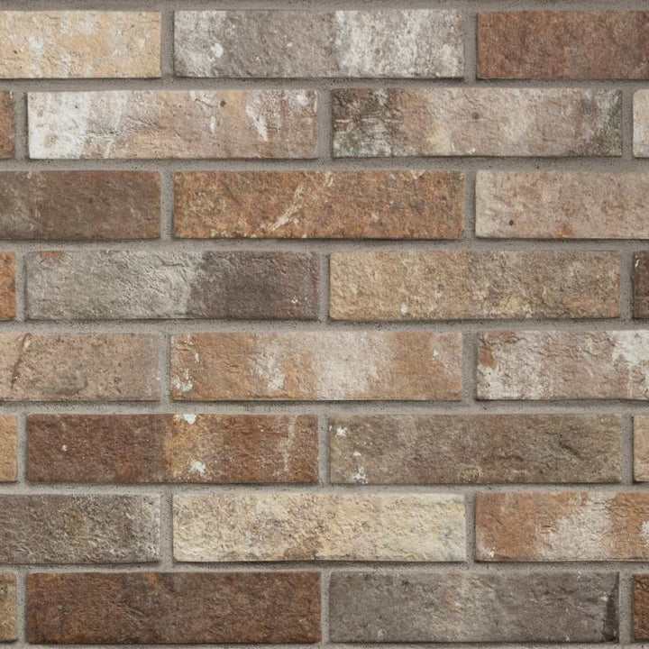 Brick City 2" x 10" Multicolor Porcelain Matte Tile