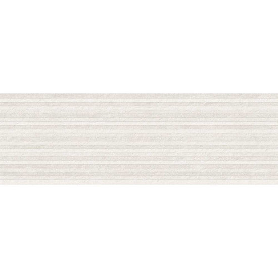 Crete 12" x 40" Blanco Relief Ceramic Matte Tile