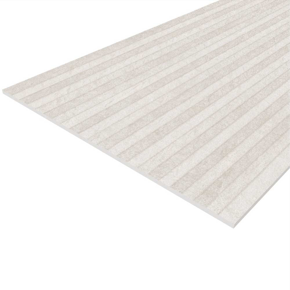 Crete 12" x 40" Blanco Relief Ceramic Matte Tile