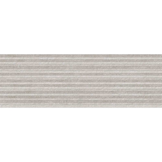 Crete 12" x 40" Gris Relief Ceramic Matte Tile