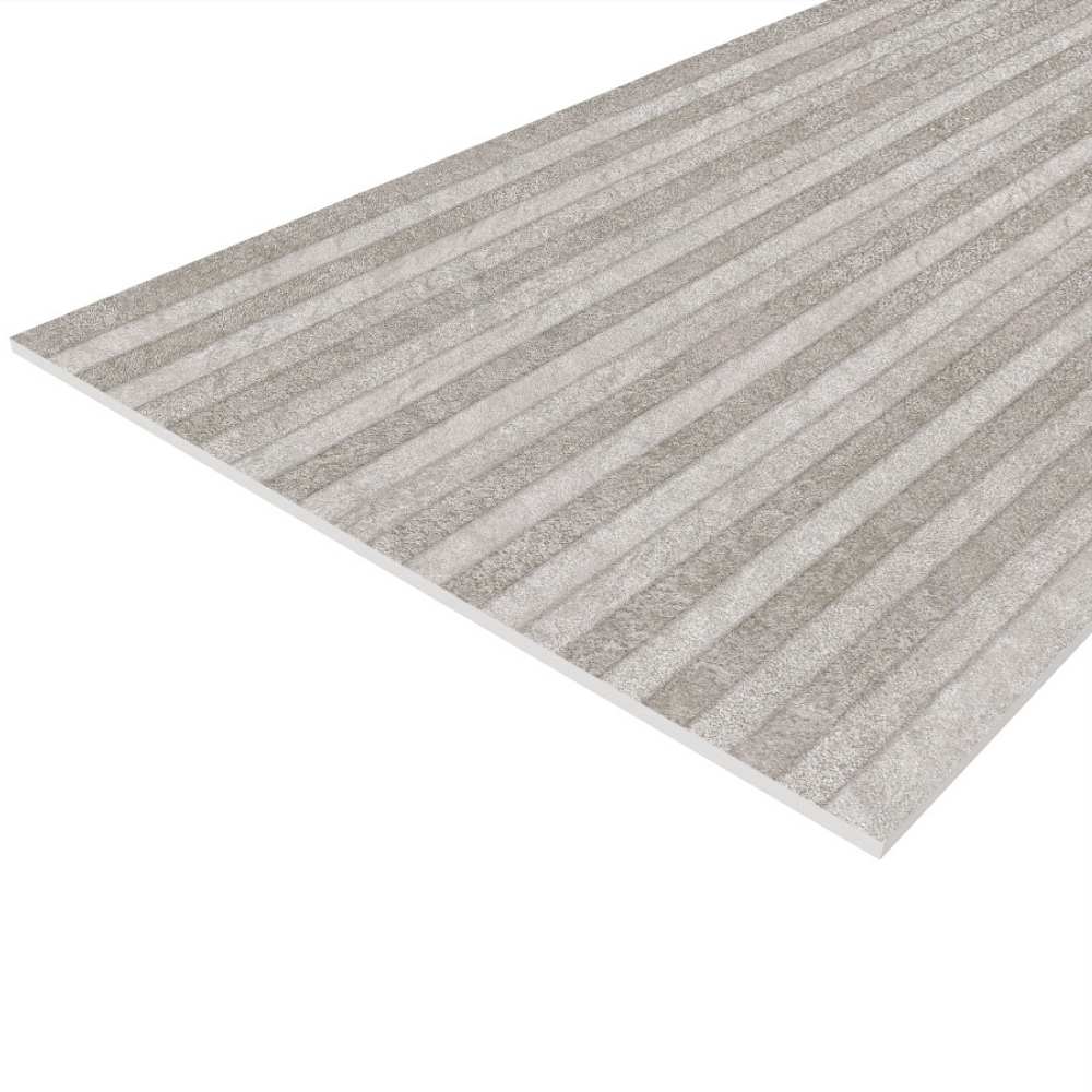 Crete 12" x 40" Gris Relief Ceramic Matte Tile