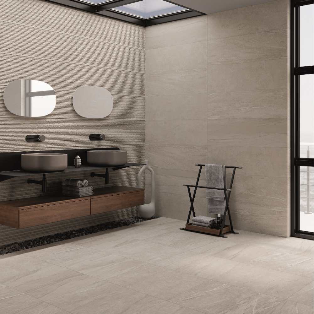 Crete 12" x 40" Gris Ceramic Matte Tile
