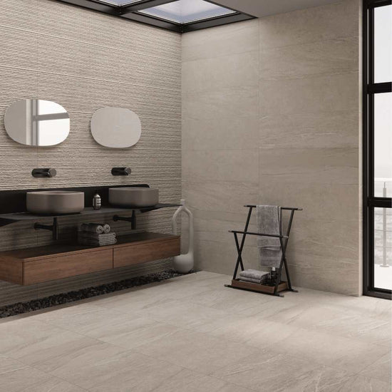 Crete 12" x 40" Gris Ceramic Matte Tile