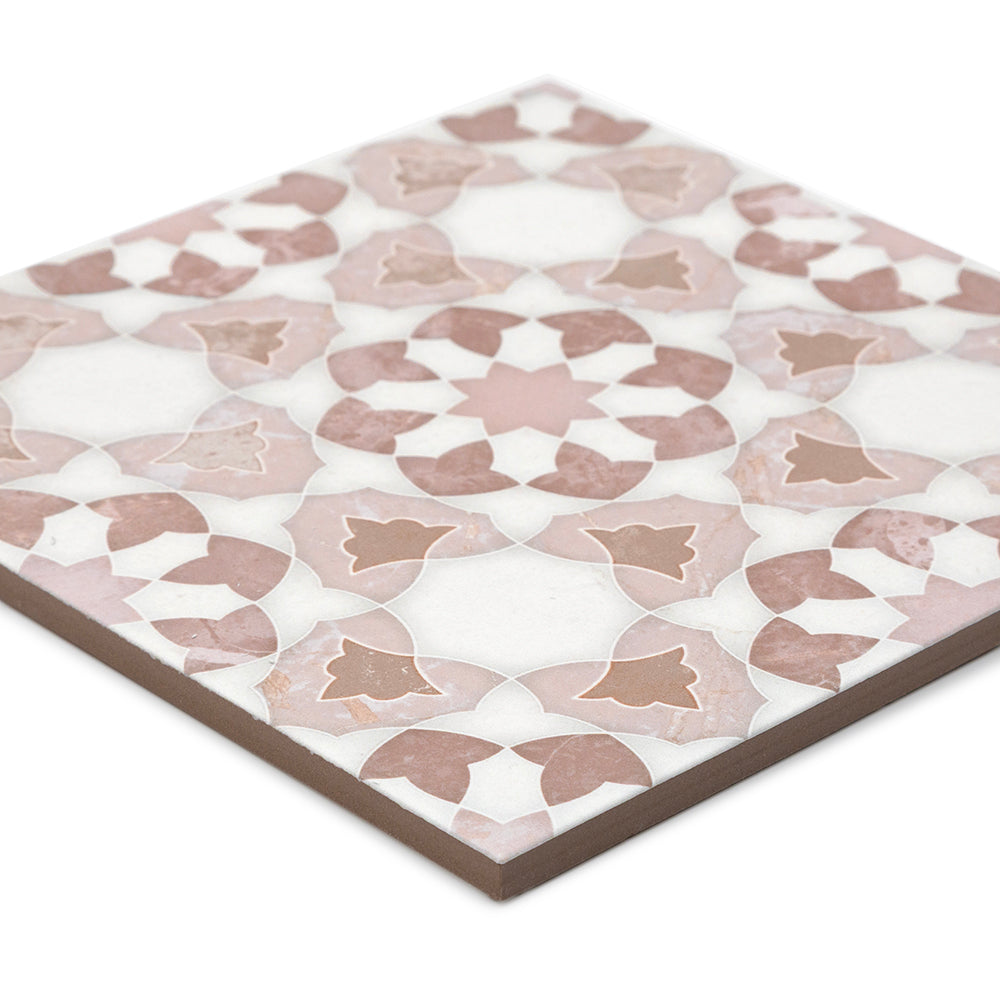 Pageant 9"x9" Rosa Porcelain Matte Tile