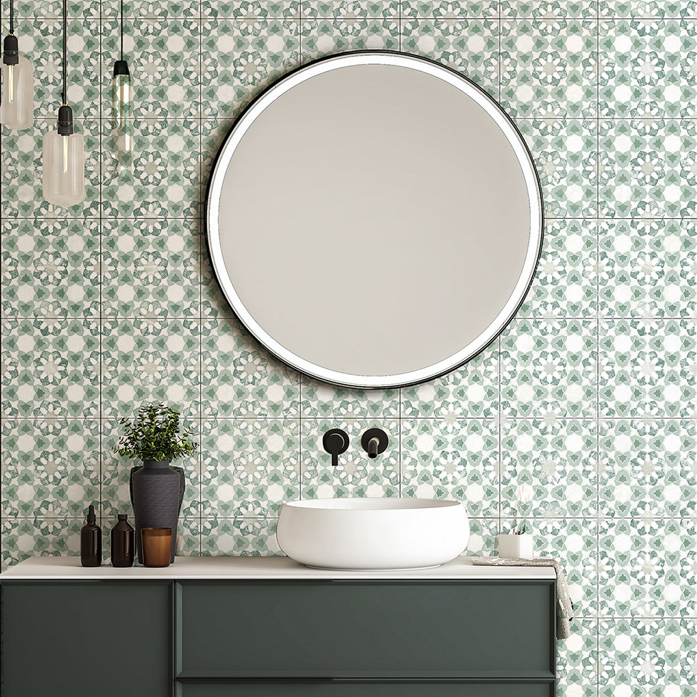 Pageant 9"x9" Verde Porcelain Matte Tile