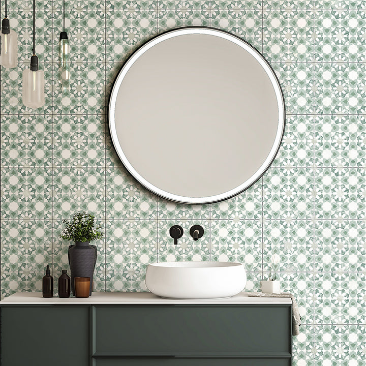 Pageant 9"x9" Verde Porcelain Matte Tile