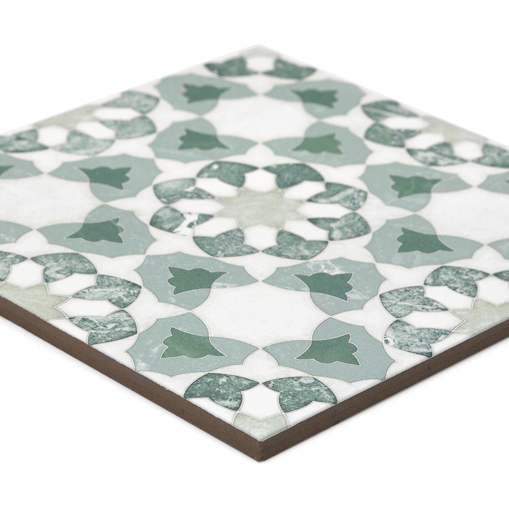 Pageant 9"x9" Verde Porcelain Matte Tile
