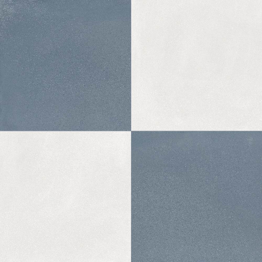 Terrazzo 2.0 24"x24" Checkerboard Minimal White & Minimal Blue Porcelain Matte Tile