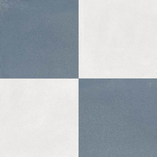 Terrazzo 2.0 24"x24" Checkerboard Minimal White & Minimal Blue Porcelain Matte Tile