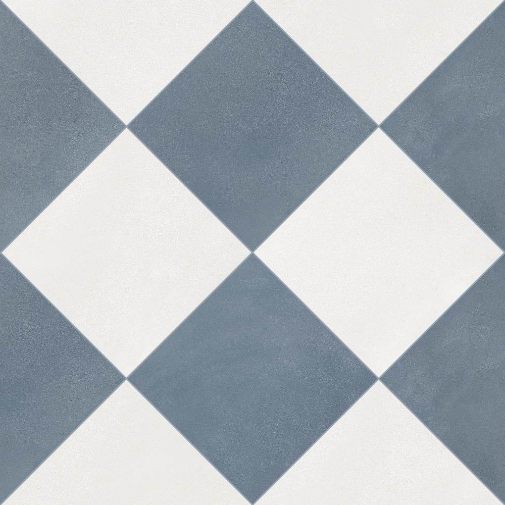 Terrazzo 2.0 24"x24" Checkerboard Minimal White & Minimal Blue Porcelain Matte Tile