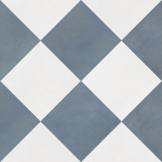 Terrazzo 2.0 24"x24" Checkerboard Minimal White & Minimal Blue Porcelain Matte Tile