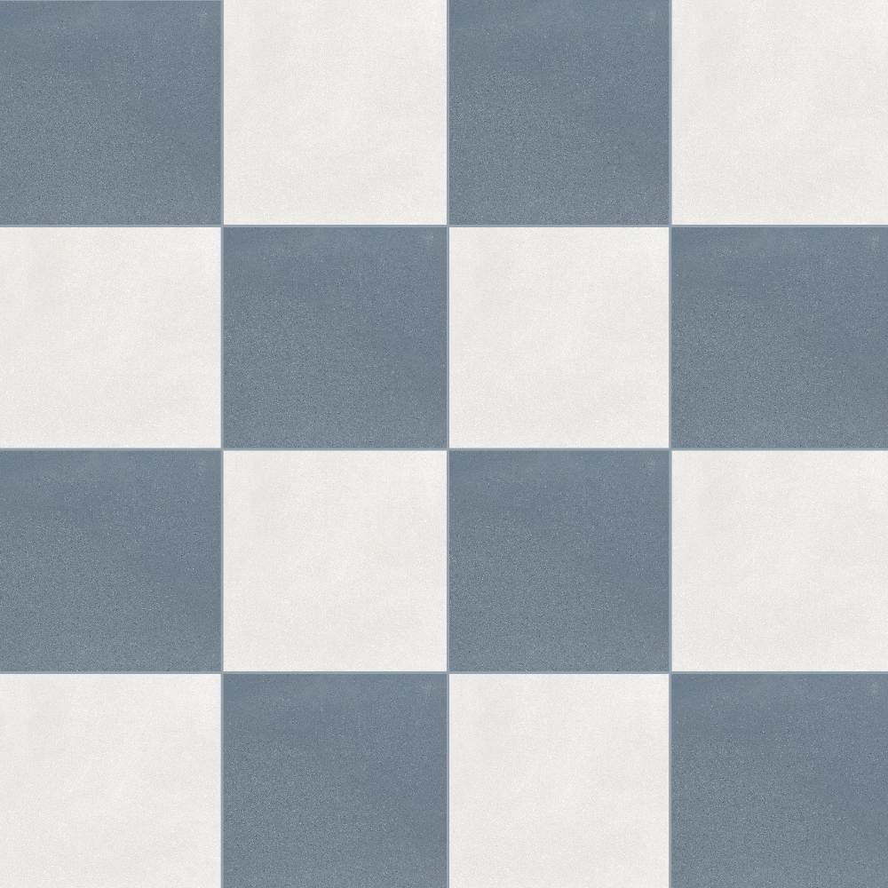 Terrazzo 2.0 24"x24" Checkerboard Minimal White & Minimal Blue Porcelain Matte Tile
