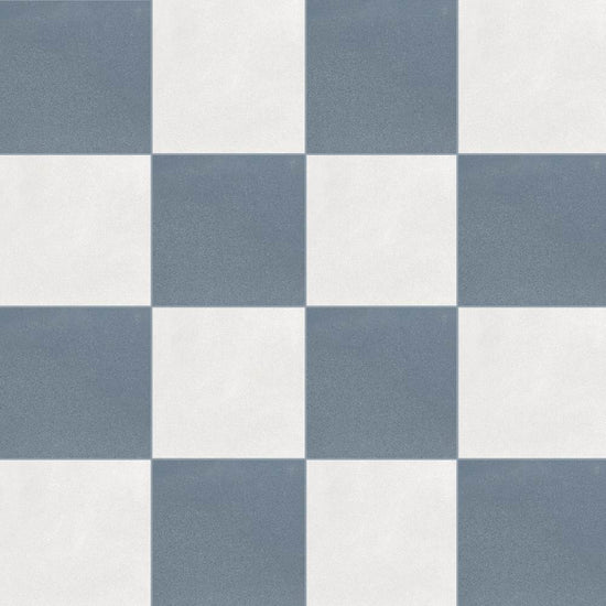 Terrazzo 2.0 24"x24" Checkerboard Minimal White & Minimal Blue Porcelain Matte Tile
