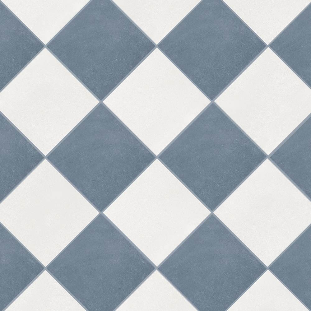 Terrazzo 2.0 24"x24" Checkerboard Minimal White & Minimal Blue Porcelain Matte Tile