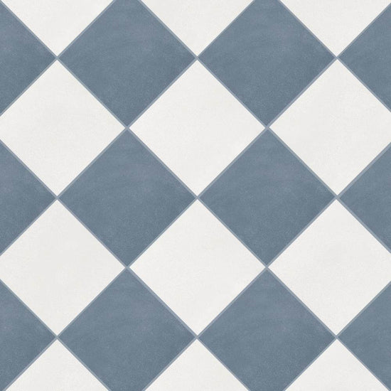 Terrazzo 2.0 24"x24" Checkerboard Minimal White & Minimal Blue Porcelain Matte Tile