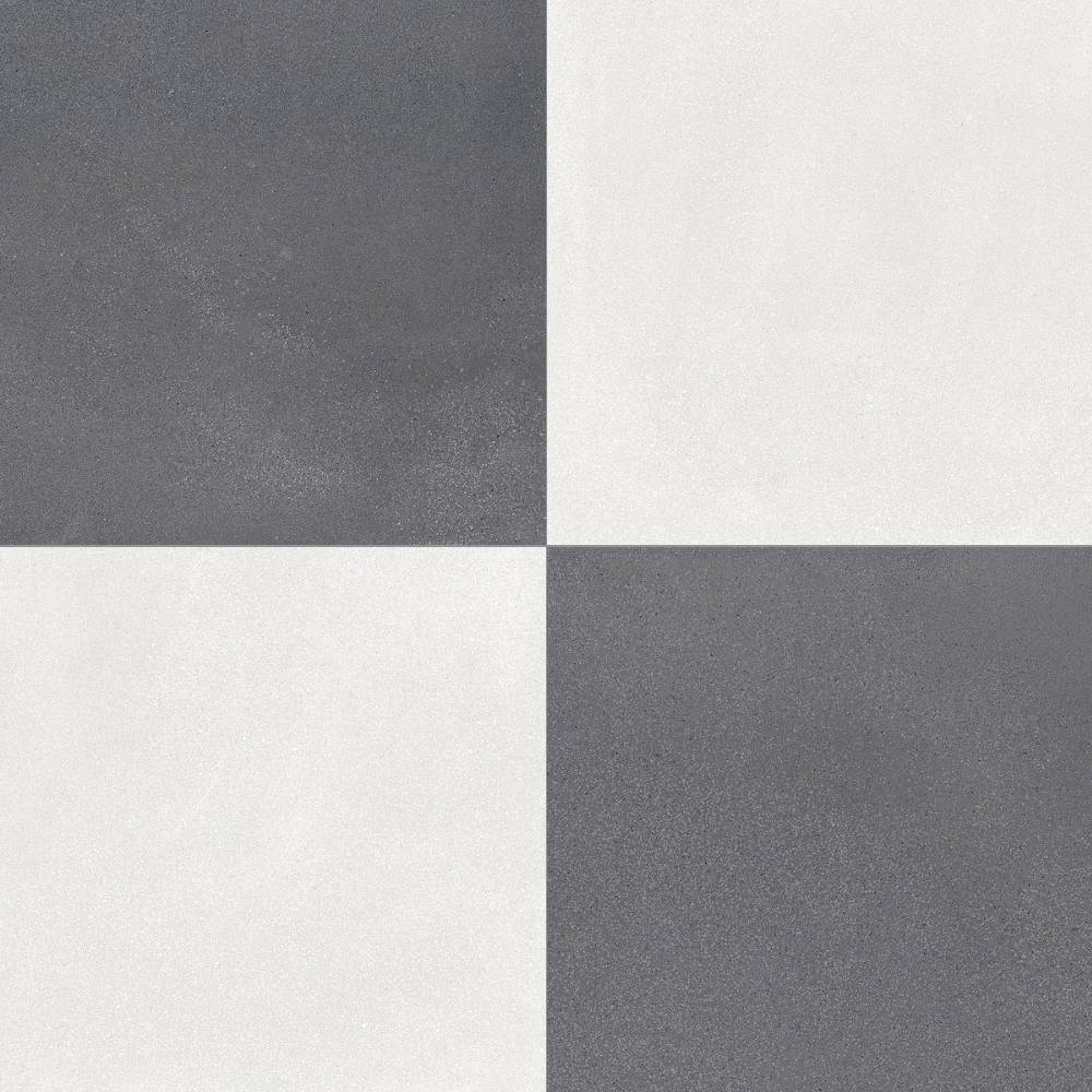 Terrazzo 2.0 24"x24" Checkerboard Minimal White & Minimal Dk Grey Porcelain Matte Tile