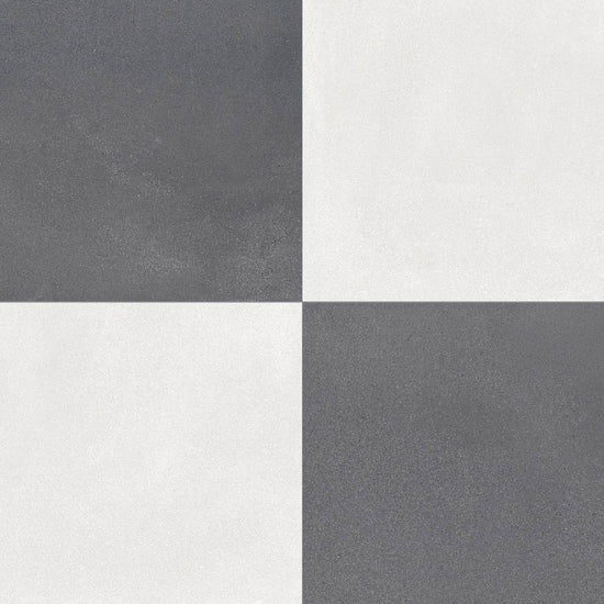 Terrazzo 2.0 24"x24" Checkerboard Minimal White & Minimal Dk Grey Porcelain Matte Tile