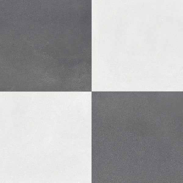 Terrazzo 2.0 24"x24" Checkerboard Minimal White & Minimal Dk Grey Porcelain Matte Tile