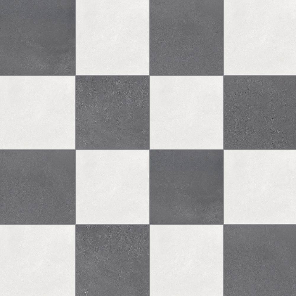 Terrazzo 2.0 24"x24" Checkerboard Minimal White & Minimal Dk Grey Porcelain Matte Tile