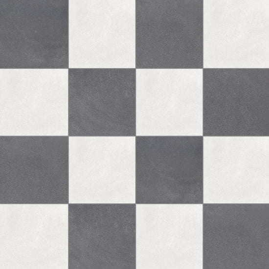Terrazzo 2.0 24"x24" Checkerboard Minimal White & Minimal Dk Grey Porcelain Matte Tile