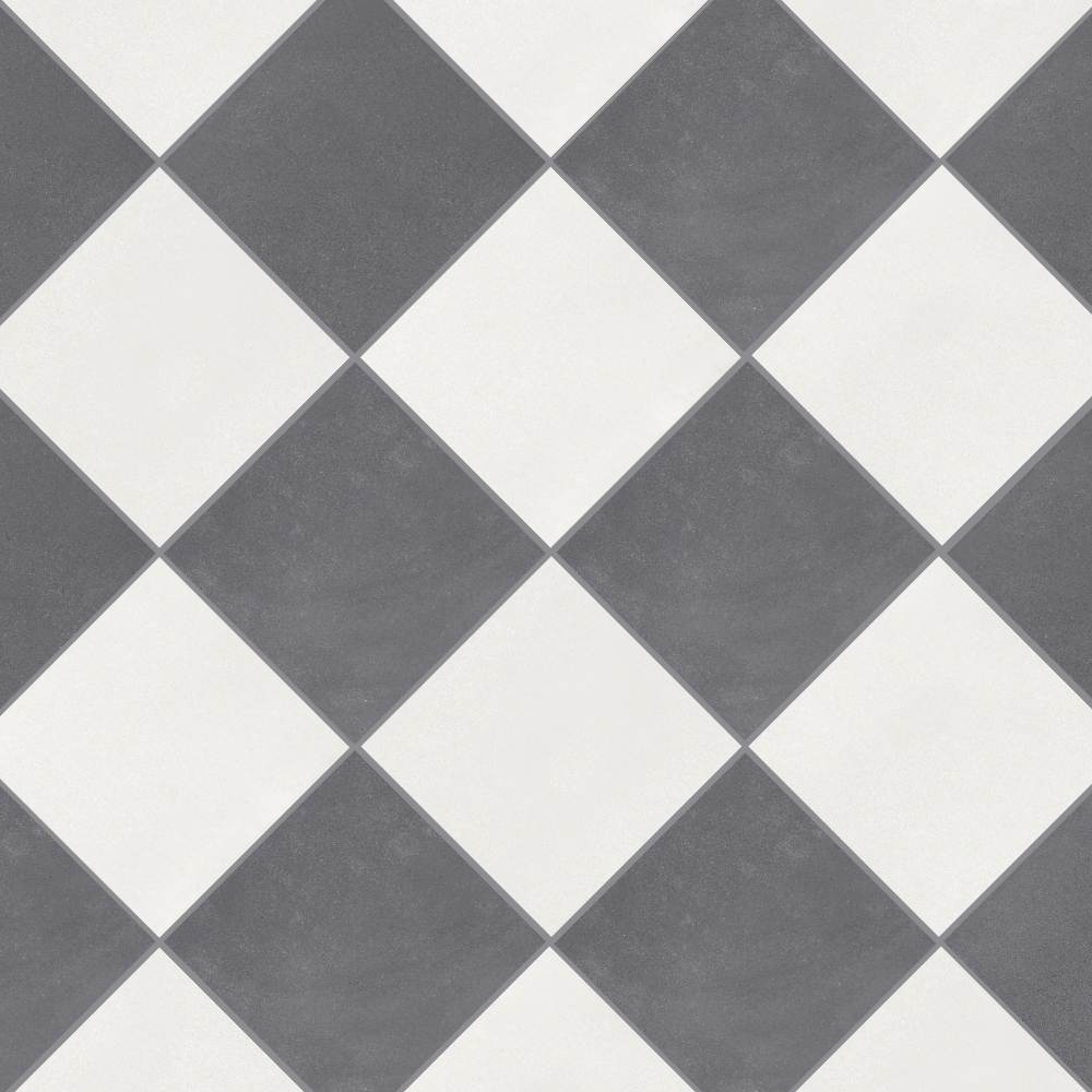 Terrazzo 2.0 24"x24" Checkerboard Minimal White & Minimal Dk Grey Porcelain Matte Tile