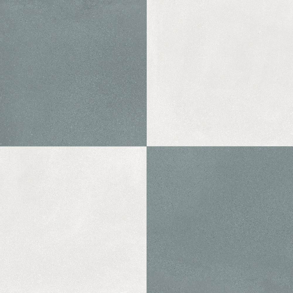 Terrazzo 2.0 24"x24" Checkerboard Minimal White & Minimal Green Porcelain Matte Tile