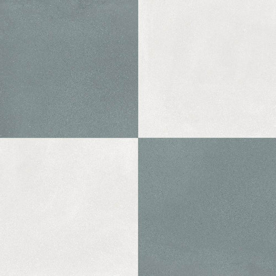 Terrazzo 2.0 24"x24" Checkerboard Minimal White & Minimal Green Porcelain Matte Tile