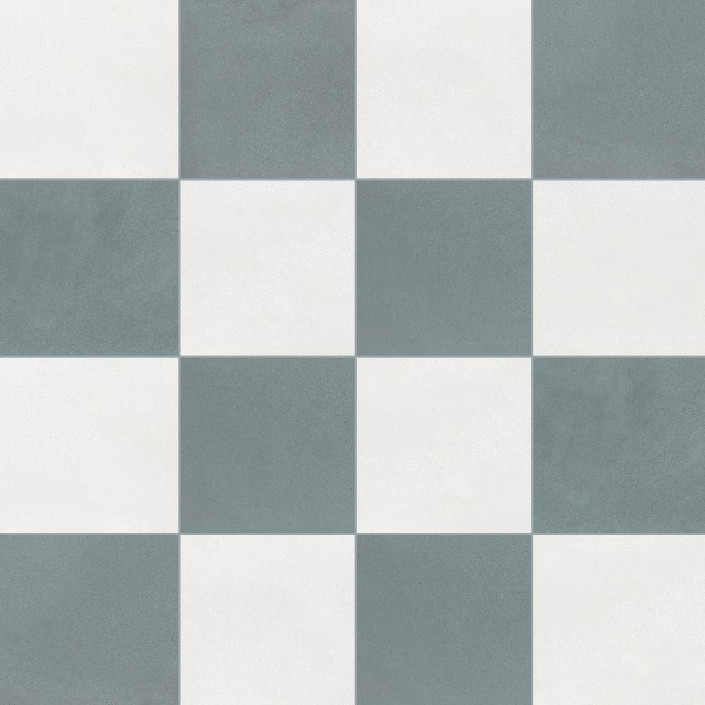 Terrazzo 2.0 24"x24" Checkerboard Minimal White & Minimal Green Porcelain Matte Tile