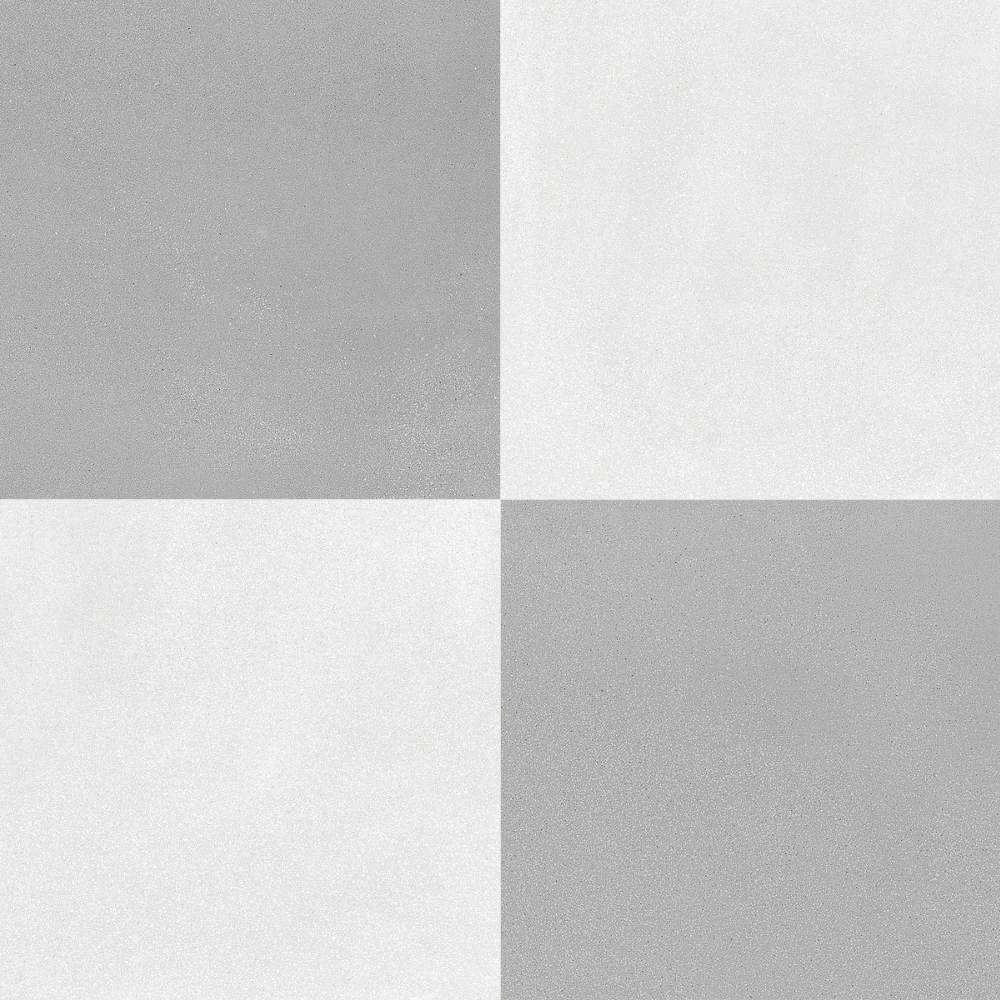 Terrazzo 2.0 24"x24" Checkerboard Minimal White & Minimal Grey Porcelain Matte Tile