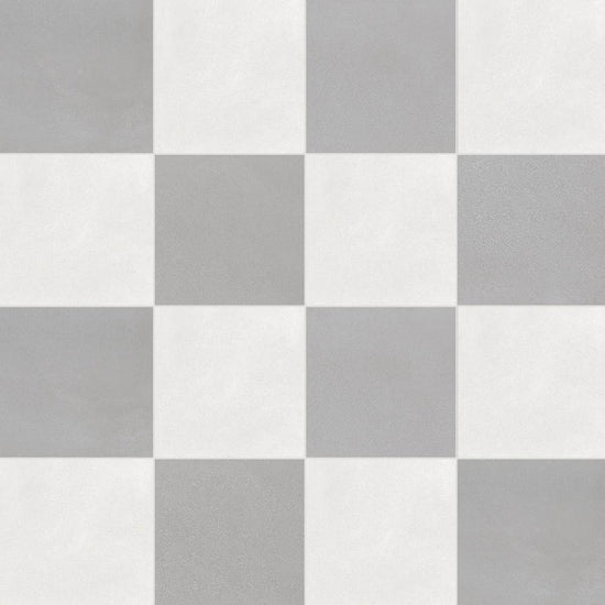 Terrazzo 2.0 24"x24" Checkerboard Minimal White & Minimal Grey Porcelain Matte Tile