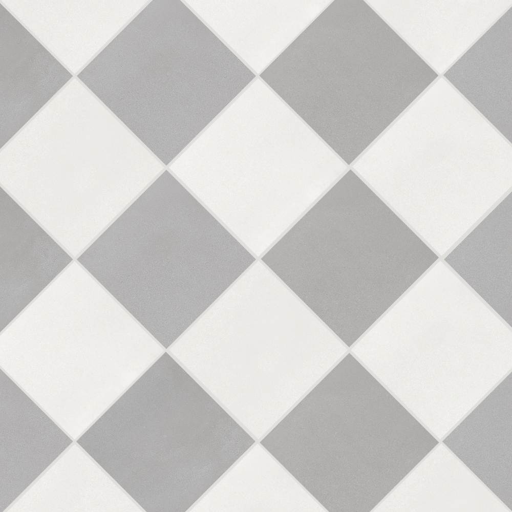 Terrazzo 2.0 24"x24" Checkerboard Minimal White & Minimal Grey Porcelain Matte Tile