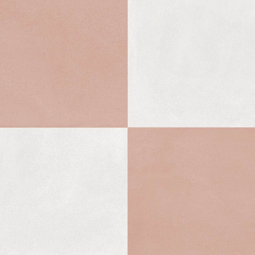 Terrazzo 2.0 24"x24" Checkerboard Minimal White & Minimal Pink Porcelain Matte Tile
