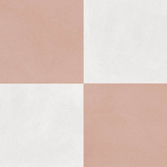 Terrazzo 2.0 24"x24" Checkerboard Minimal White & Minimal Pink Porcelain Matte Tile