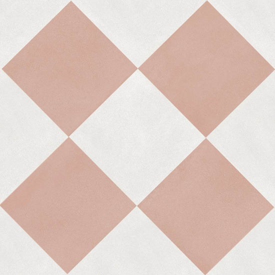 Terrazzo 2.0 24"x24" Checkerboard Minimal White & Minimal Pink Porcelain Matte Tile