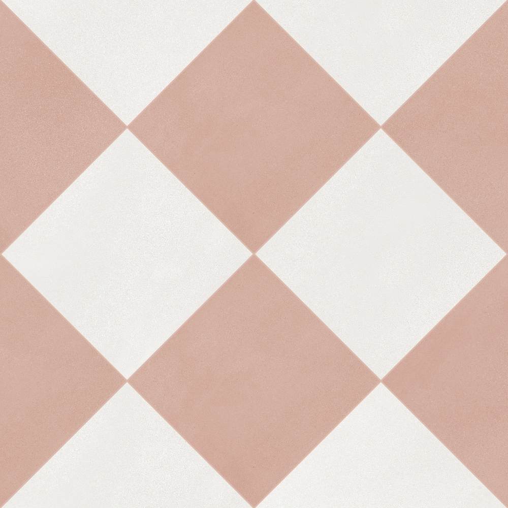 Terrazzo 2.0 24"x24" Checkerboard Minimal White & Minimal Pink Porcelain Matte Tile