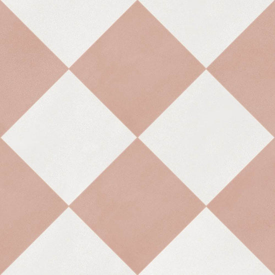 Terrazzo 2.0 24"x24" Checkerboard Minimal White & Minimal Pink Porcelain Matte Tile