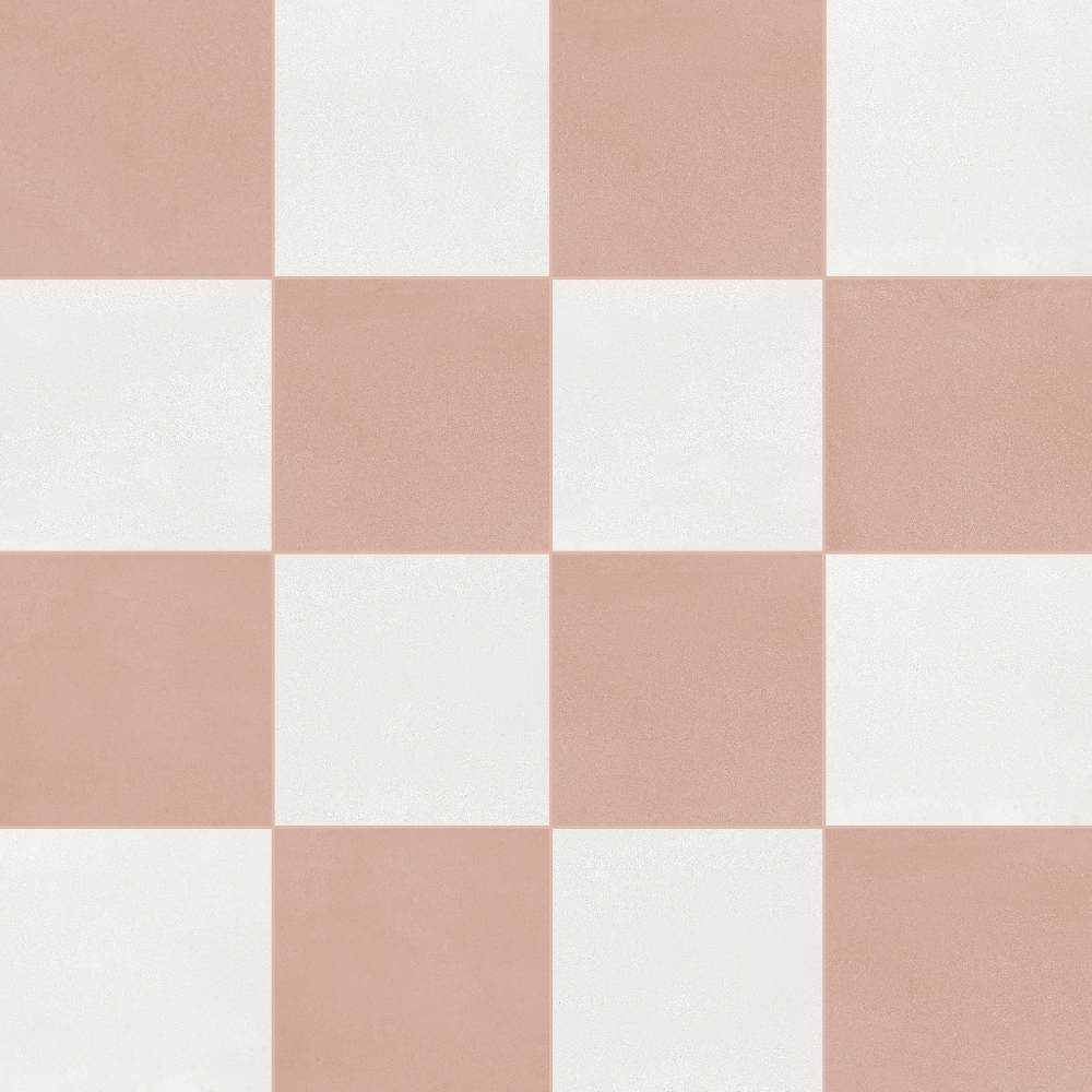 Terrazzo 2.0 24"x24" Checkerboard Minimal White & Minimal Pink Porcelain Matte Tile