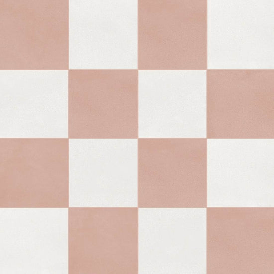 Terrazzo 2.0 24"x24" Checkerboard Minimal White & Minimal Pink Porcelain Matte Tile