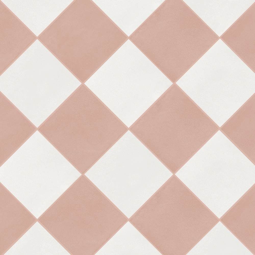 Terrazzo 2.0 24"x24" Checkerboard Minimal White & Minimal Pink Porcelain Matte Tile