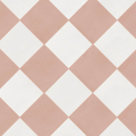 Terrazzo 2.0 24"x24" Checkerboard Minimal White & Minimal Pink Porcelain Matte Tile