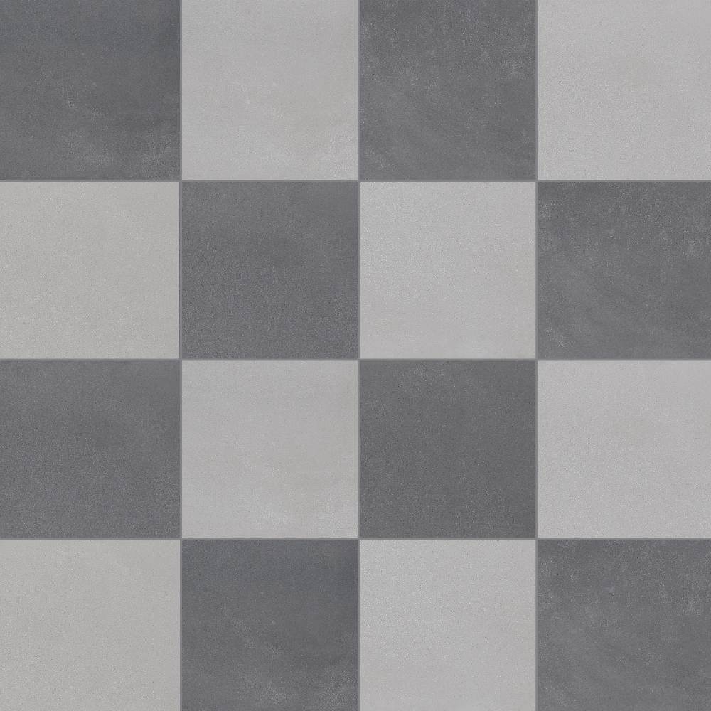 Terrazzo 2.0 24"x24" Checkerboard Minimal Grey & Minimal Dk Grey Porcelain Matte Tile