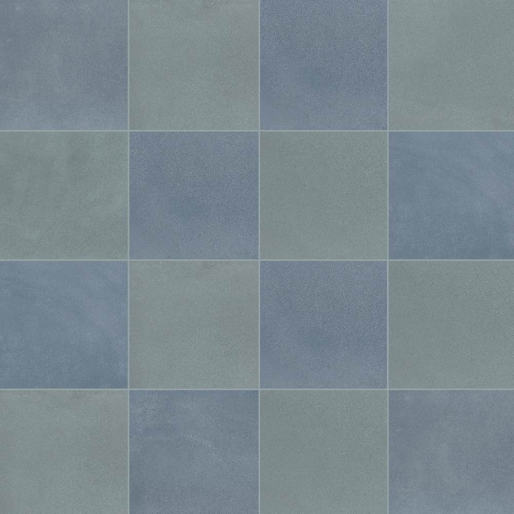 Terrazzo 2.0 24"x24" Checkerboard Minimal Blue & Minimal Green Porcelain Matte Tile