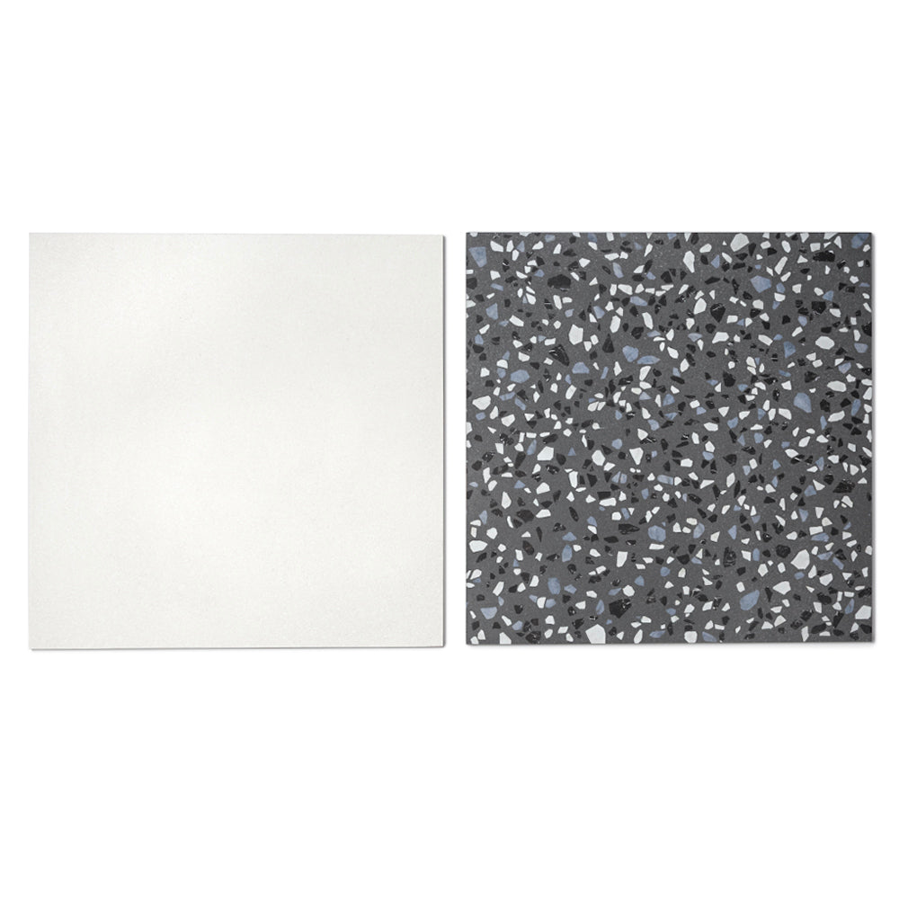 Terrazzo 2.0 24"x24" Checkerboard Minimal White & Classic Dk Grey Porcelain Matte Tile
